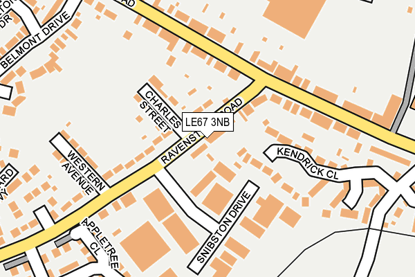 LE67 3NB map - OS OpenMap – Local (Ordnance Survey)
