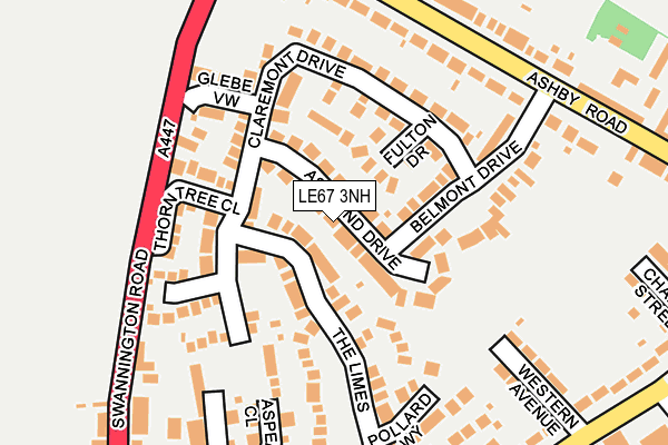 LE67 3NH map - OS OpenMap – Local (Ordnance Survey)