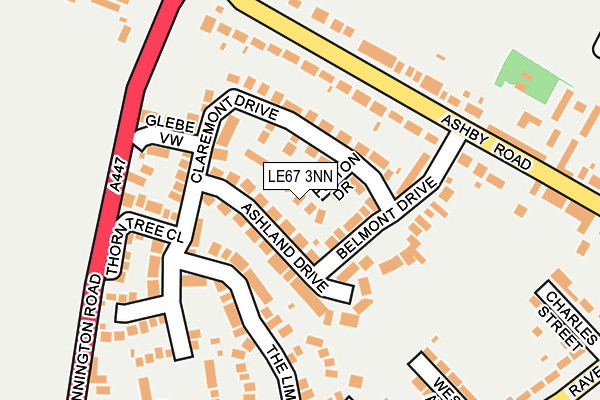 LE67 3NN map - OS OpenMap – Local (Ordnance Survey)