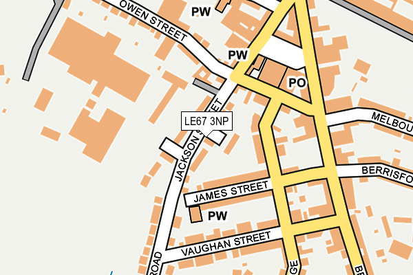 LE67 3NP map - OS OpenMap – Local (Ordnance Survey)