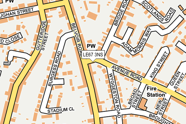 LE67 3NS map - OS OpenMap – Local (Ordnance Survey)