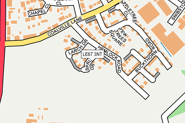 LE67 3NT map - OS OpenMap – Local (Ordnance Survey)