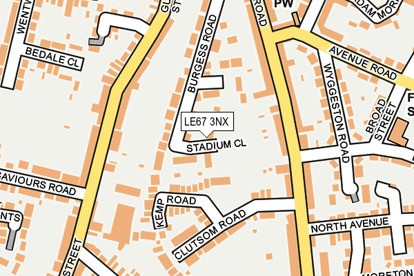LE67 3NX map - OS OpenMap – Local (Ordnance Survey)