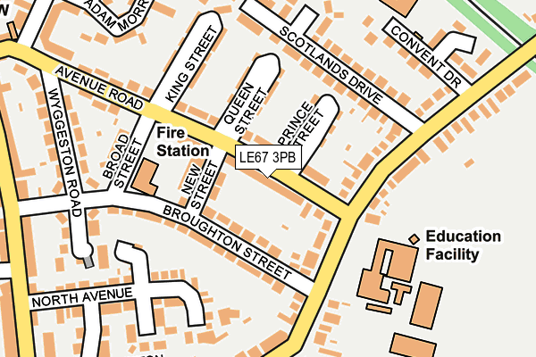 LE67 3PB map - OS OpenMap – Local (Ordnance Survey)