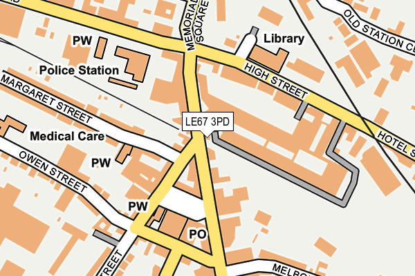 LE67 3PD map - OS OpenMap – Local (Ordnance Survey)