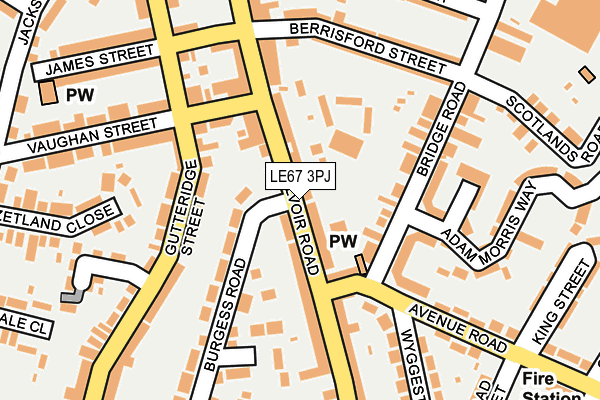 LE67 3PJ map - OS OpenMap – Local (Ordnance Survey)