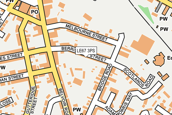 LE67 3PS map - OS OpenMap – Local (Ordnance Survey)
