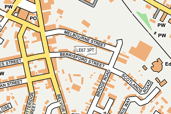 LE67 3PT map - OS OpenMap – Local (Ordnance Survey)