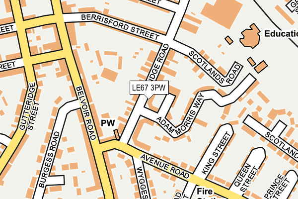 LE67 3PW map - OS OpenMap – Local (Ordnance Survey)