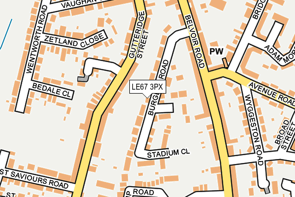 LE67 3PX map - OS OpenMap – Local (Ordnance Survey)