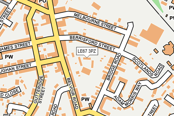LE67 3PZ map - OS OpenMap – Local (Ordnance Survey)