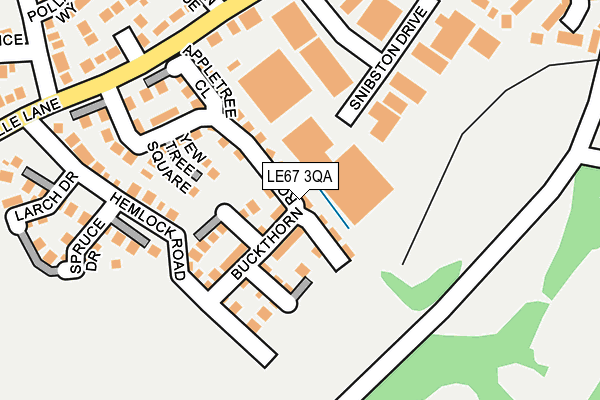 LE67 3QA map - OS OpenMap – Local (Ordnance Survey)
