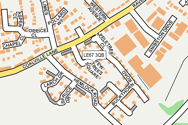 LE67 3QB map - OS OpenMap – Local (Ordnance Survey)