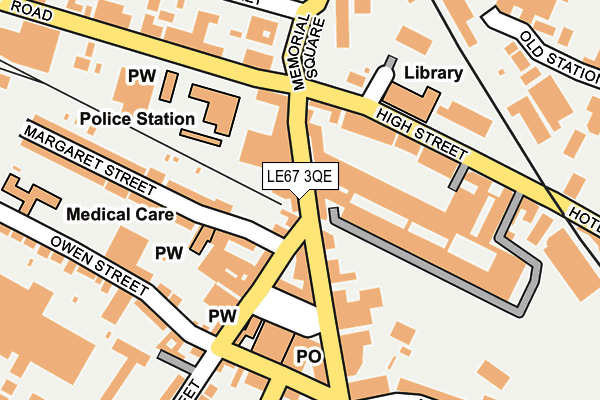 LE67 3QE map - OS OpenMap – Local (Ordnance Survey)