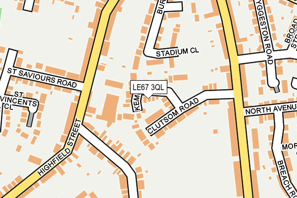LE67 3QL map - OS OpenMap – Local (Ordnance Survey)