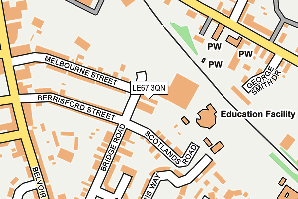 LE67 3QN map - OS OpenMap – Local (Ordnance Survey)