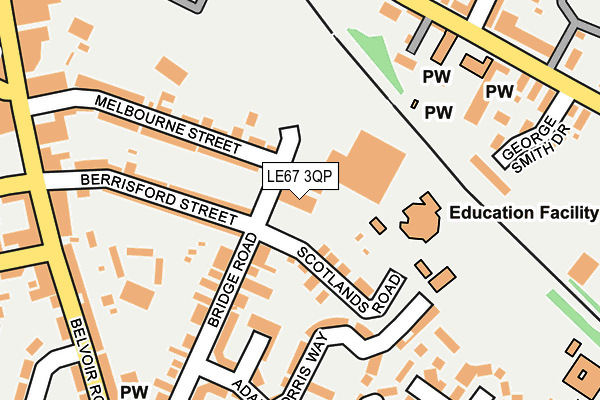 LE67 3QP map - OS OpenMap – Local (Ordnance Survey)