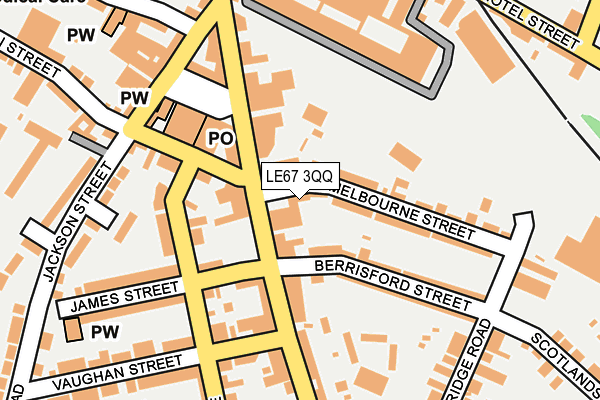 LE67 3QQ map - OS OpenMap – Local (Ordnance Survey)