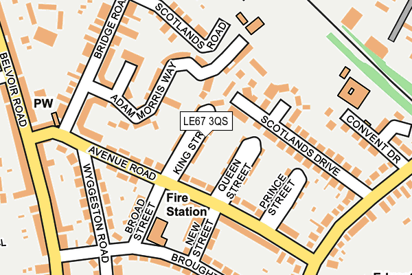 LE67 3QS map - OS OpenMap – Local (Ordnance Survey)