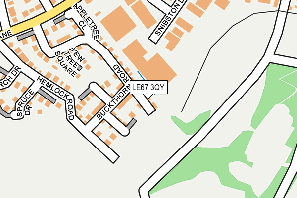 LE67 3QY map - OS OpenMap – Local (Ordnance Survey)