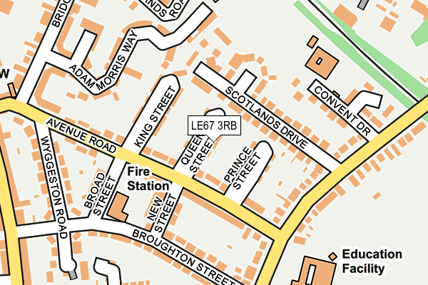 LE67 3RB map - OS OpenMap – Local (Ordnance Survey)