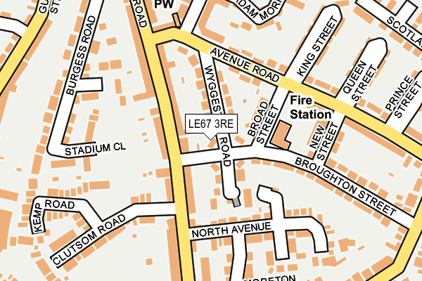 LE67 3RE map - OS OpenMap – Local (Ordnance Survey)