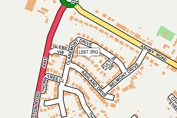 LE67 3RG map - OS OpenMap – Local (Ordnance Survey)