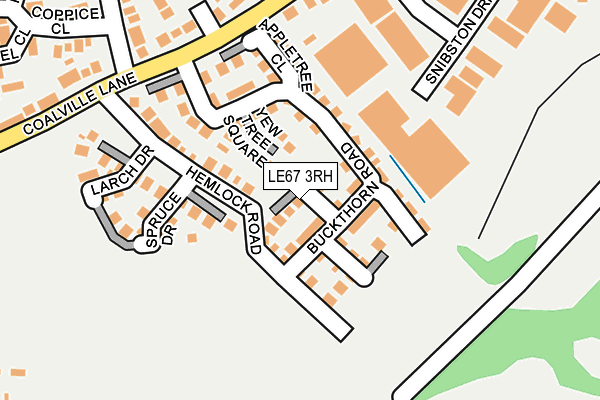 LE67 3RH map - OS OpenMap – Local (Ordnance Survey)