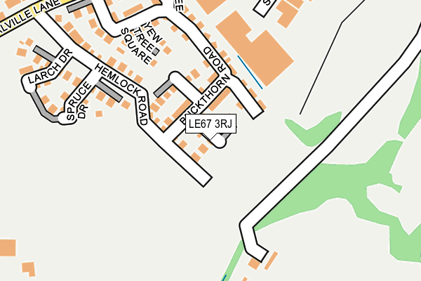 LE67 3RJ map - OS OpenMap – Local (Ordnance Survey)