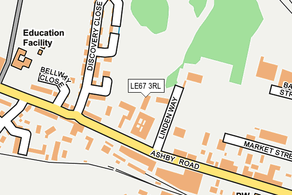 LE67 3RL map - OS OpenMap – Local (Ordnance Survey)