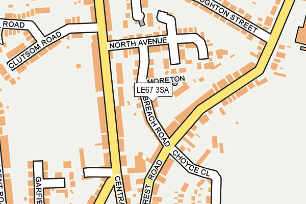 LE67 3SA map - OS OpenMap – Local (Ordnance Survey)