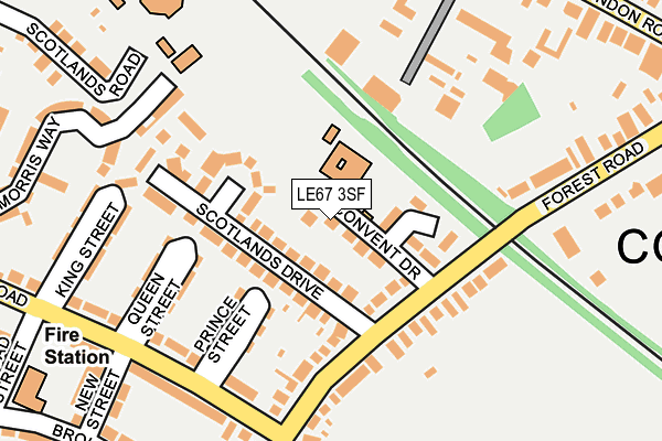 LE67 3SF map - OS OpenMap – Local (Ordnance Survey)