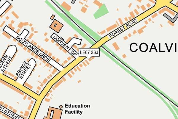 LE67 3SJ map - OS OpenMap – Local (Ordnance Survey)