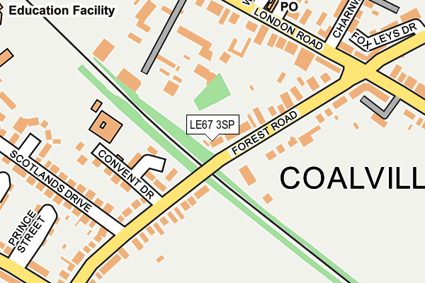 LE67 3SP map - OS OpenMap – Local (Ordnance Survey)