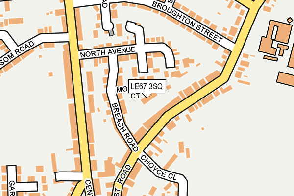 LE67 3SQ map - OS OpenMap – Local (Ordnance Survey)