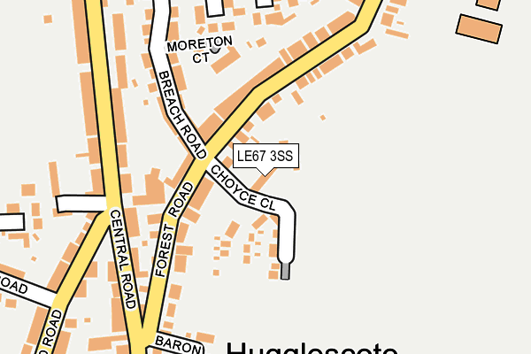 LE67 3SS map - OS OpenMap – Local (Ordnance Survey)