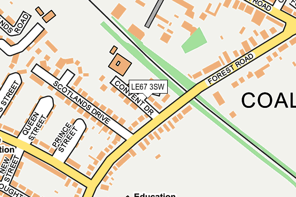 LE67 3SW map - OS OpenMap – Local (Ordnance Survey)