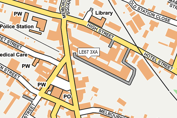 LE67 3XA map - OS OpenMap – Local (Ordnance Survey)