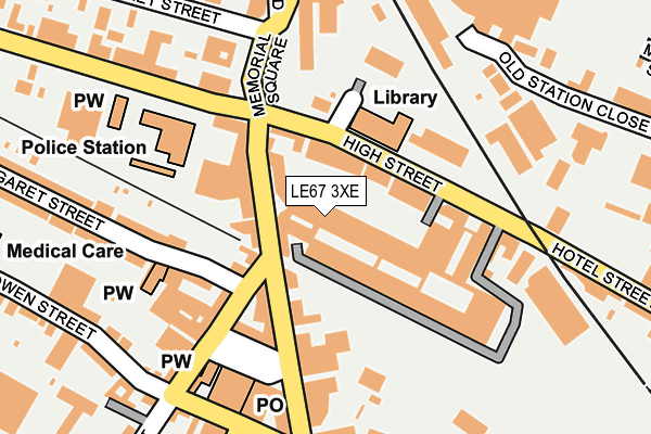 LE67 3XE map - OS OpenMap – Local (Ordnance Survey)
