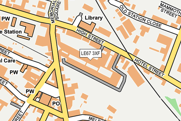 LE67 3XF map - OS OpenMap – Local (Ordnance Survey)