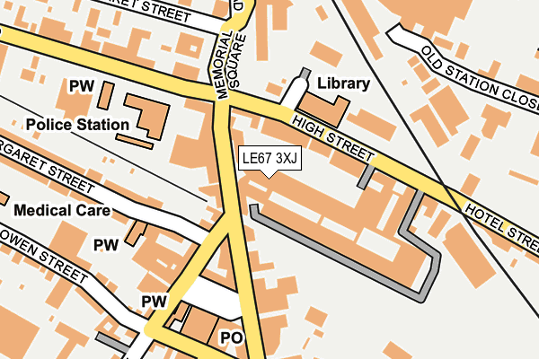 LE67 3XJ map - OS OpenMap – Local (Ordnance Survey)