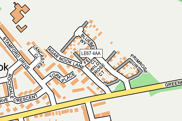 LE67 4AA map - OS OpenMap – Local (Ordnance Survey)