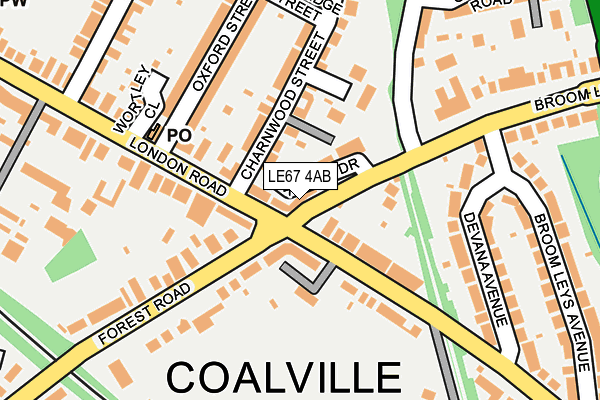 LE67 4AB map - OS OpenMap – Local (Ordnance Survey)