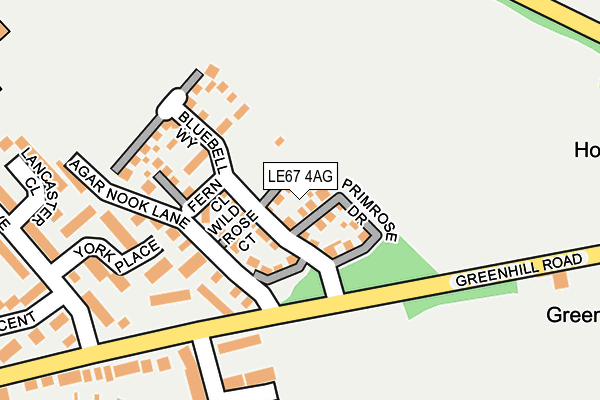 LE67 4AG map - OS OpenMap – Local (Ordnance Survey)