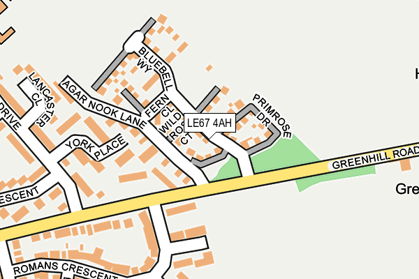 LE67 4AH map - OS OpenMap – Local (Ordnance Survey)