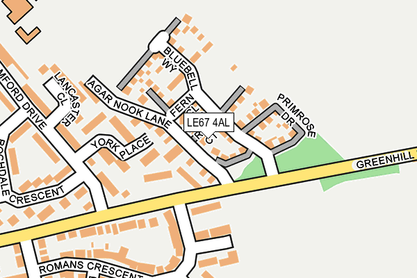 LE67 4AL map - OS OpenMap – Local (Ordnance Survey)