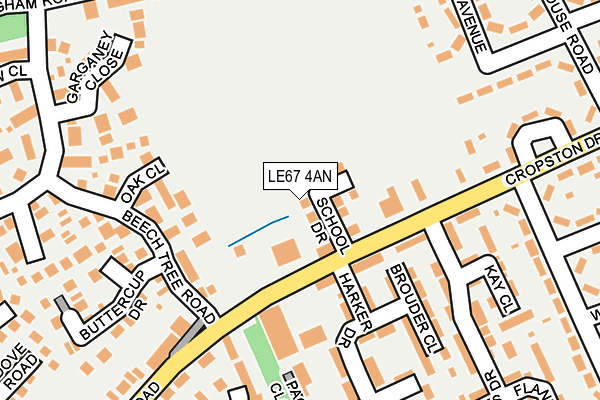 LE67 4AN map - OS OpenMap – Local (Ordnance Survey)