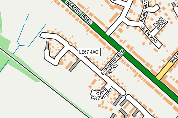 LE67 4AQ map - OS OpenMap – Local (Ordnance Survey)