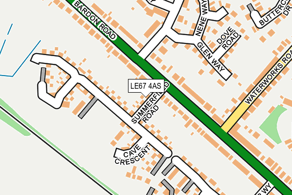 LE67 4AS map - OS OpenMap – Local (Ordnance Survey)