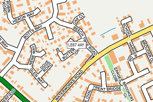 LE67 4AY map - OS OpenMap – Local (Ordnance Survey)